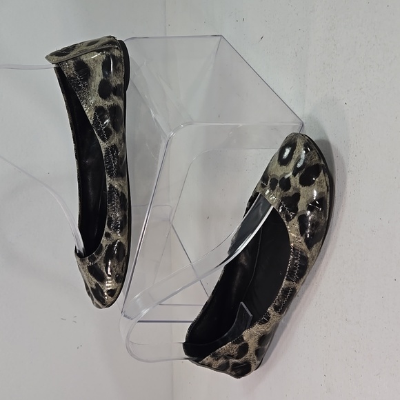 Tory Burch Animal Print Patent Leather Ballet Flats 7½ - Picture 1 of 13